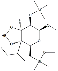 alpha-D-Galactopyranoside, methyl 2,6-bis-O-(trimethylsilyl)-, cyclic  butylboronate Struktur