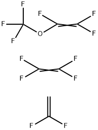 Tetrafluoroethene polymer with 1,1-difluoroethene and trifluoro(trifluoromethoxy)ethene Struktur