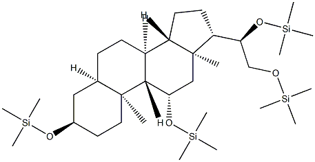 [[(20R)-5β-Pregnane-3α,11β,20,21-tetryl]tetra(oxy)]tetrakis(trimethylsilane) Struktur