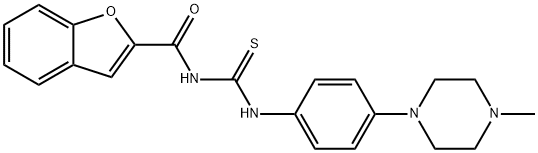 2-Benzofurancarboxamide,N-[[[4-(4-methyl-1-piperazinyl)phenyl]amino]thioxomethyl]-(9CI) Struktur