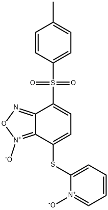 4-[(4-Methylphenyl)sulfonyl]-7-(1-oxylatopyridinium-2-ylthio)benzofurazane 1-oxide Struktur