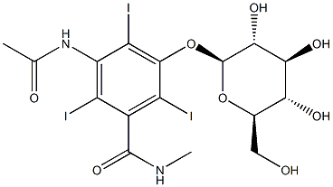 5-(Acetylamino)-3-(β-D-glucopyranosyloxy)-N-methyl-2,4,6-triiodobenzamide Struktur