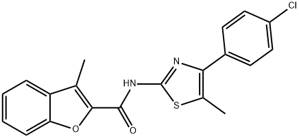 2-Benzofurancarboxamide,N-[4-(4-chlorophenyl)-5-methyl-2-thiazolyl]-3-methyl-(9CI) Struktur