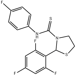 3-Thiazolidinecarbothioamide,N-(4-fluorophenyl)-2-(2,4,6-trifluorophenyl)-(9CI) Struktur