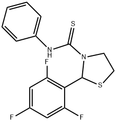 3-Thiazolidinecarbothioamide,N-phenyl-2-(2,4,6-trifluorophenyl)-(9CI) Struktur