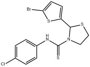 3-Thiazolidinecarbothioamide,2-(5-bromo-2-thienyl)-N-(4-chlorophenyl)-(9CI) Struktur