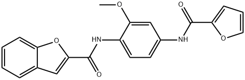 2-Benzofurancarboxamide,N-[4-[(2-furanylcarbonyl)amino]-2-methoxyphenyl]-(9CI) Struktur