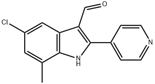 1H-Indole-3-carboxaldehyde,5-chloro-7-methyl-2-(4-pyridinyl)-(9CI) Struktur