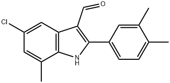 1H-Indole-3-carboxaldehyde,5-chloro-2-(3,4-dimethylphenyl)-7-methyl-(9CI) Struktur