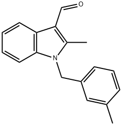 1H-Indole-3-carboxaldehyde,2-methyl-1-[(3-methylphenyl)methyl]-(9CI) Struktur