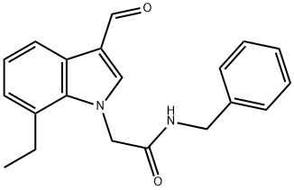 1H-Indole-1-acetamide,7-ethyl-3-formyl-N-(phenylmethyl)-(9CI) Struktur