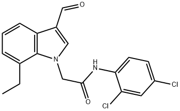 1H-Indole-1-acetamide,N-(2,4-dichlorophenyl)-7-ethyl-3-formyl-(9CI) Struktur