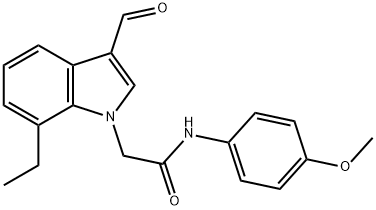 1H-Indole-1-acetamide,7-ethyl-3-formyl-N-(4-methoxyphenyl)-(9CI) Struktur