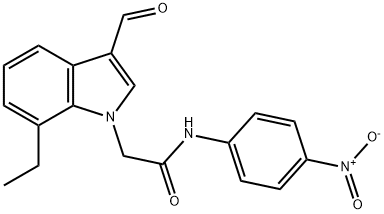 1H-Indole-1-acetamide,7-ethyl-3-formyl-N-(4-nitrophenyl)-(9CI) Struktur