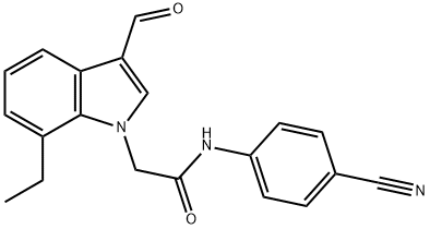 1H-Indole-1-acetamide,N-(4-cyanophenyl)-7-ethyl-3-formyl-(9CI) Struktur