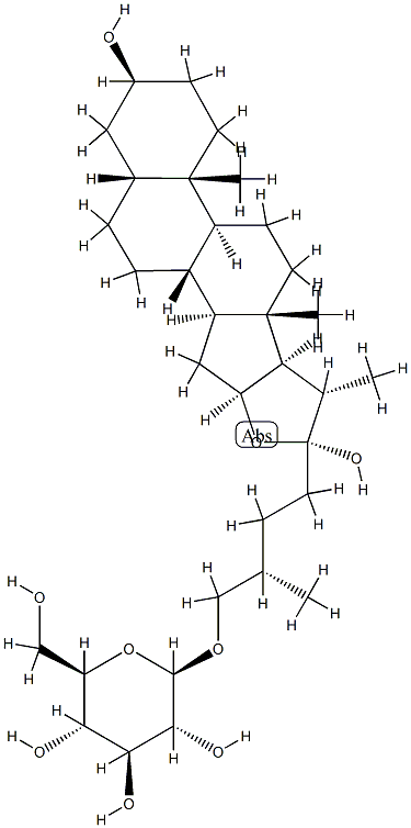 [(25S)-3β,22α-Dihydroxy-5β-furostan-26-yl]β-D-glucopyranoside Struktur