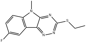 5H-1,2,4-Triazino[5,6-b]indole,3-(ethylthio)-8-fluoro-5-methyl-(9CI) Struktur