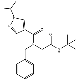 1H-Pyrazole-4-carboxamide,N-[2-[(1,1-dimethylethyl)amino]-2-oxoethyl]-1-(1-methylethyl)-N-(phenylmethyl)-(9CI) Struktur