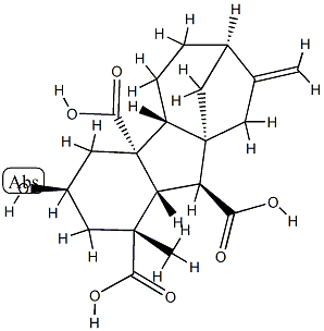 3β-Hydroxy-1β-methyl-8-methylenegibbane-1α,4aα,10β-tricarboxylic acid Struktur