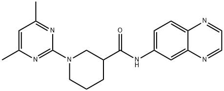 3-Piperidinecarboxamide,1-(4,6-dimethyl-2-pyrimidinyl)-N-6-quinoxalinyl-(9CI) Struktur