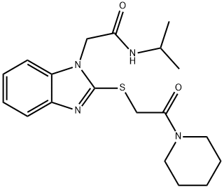 1H-Benzimidazole-1-acetamide,N-(1-methylethyl)-2-[[2-oxo-2-(1-piperidinyl)ethyl]thio]-(9CI) Struktur