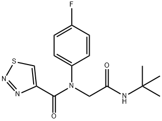 1,2,3-Thiadiazole-4-carboxamide,N-[2-[(1,1-dimethylethyl)amino]-2-oxoethyl]-N-(4-fluorophenyl)-(9CI) Struktur