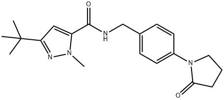 1H-Pyrazole-5-carboxamide,3-(1,1-dimethylethyl)-1-methyl-N-[[4-(2-oxo-1-pyrrolidinyl)phenyl]methyl]-(9CI) Struktur