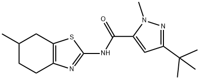 1H-Pyrazole-5-carboxamide,3-(1,1-dimethylethyl)-1-methyl-N-(4,5,6,7-tetrahydro-6-methyl-2-benzothiazolyl)-(9CI) Struktur