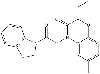 1H-Indole,1-[(2-ethyl-2,3-dihydro-6-methyl-3-oxo-4H-1,4-benzoxazin-4-yl)acetyl]-2,3-dihydro-(9CI) Struktur