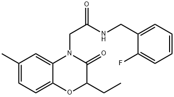 4H-1,4-Benzoxazine-4-acetamide,2-ethyl-N-[(2-fluorophenyl)methyl]-2,3-dihydro-6-methyl-3-oxo-(9CI) Struktur