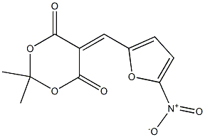 5-({5-nitro-2-furyl}methylene)-2,2-dimethyl-1,3-dioxane-4,6-dione Struktur