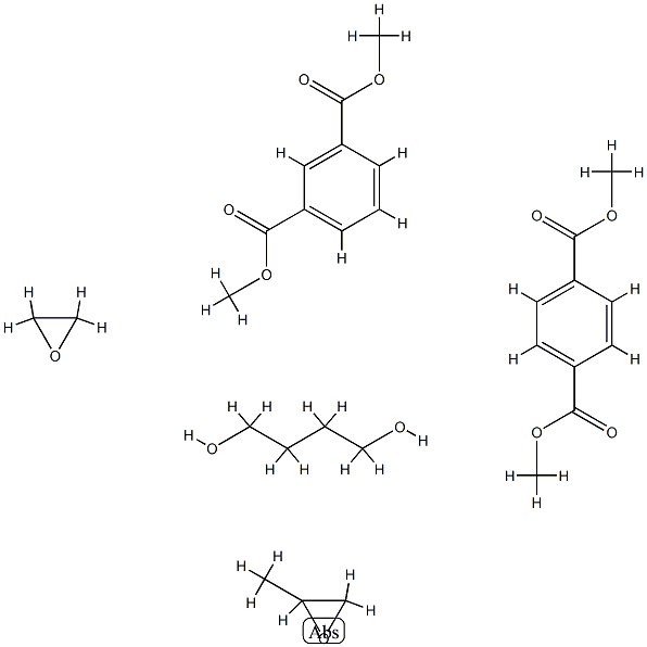 1,3-Benzenedicarboxylic acid, 1,3-dimethyl ester, polymer with 1,4-butanediol, 1,4-dimethyl 1,4-benzenedicarboxylate, 2-methyloxirane and oxirane Struktur