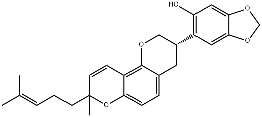 6-[3,4-Dihydro-8-methyl-8-(4-methyl-3-pentenyl)-2H,8H-benzo[1,2-b:3,4-b']dipyran-3-yl]-1,3-benzodioxol-5-ol Struktur