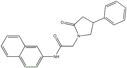 N-(2-naphthyl)-2-(2-oxo-4-phenyl-1-pyrrolidinyl)acetamide Struktur