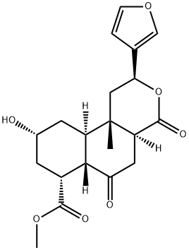 (2S,4aα,6aβ,10aα)-2β-(3-Furyl)dodecahydro-9α-hydroxy-10bβ-methyl-4,6-dioxo-2H-naphtho[2,1-c]pyran-7α-carboxylic acid methyl ester Struktur