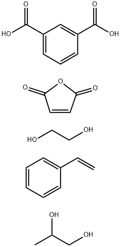 1,3-Benzenedicarboxylic acid, polymer with 1,2-ethanediol, ethenylbenzene, 2,5-furandione and 1,2-propanediol Struktur