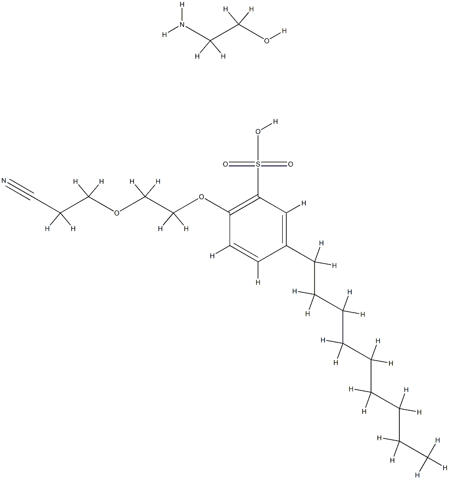 Ethanol, 2-amino-, compd. with α-(2-cyanoethyl)-ω -(4-nonylsulfophenoxy)poly(oxy-1,2-ethanediyl ) (1:1) Struktur