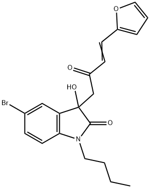 5-bromo-1-butyl-3-[4-(2-furyl)-2-oxo-3-butenyl]-3-hydroxy-1,3-dihydro-2H-indol-2-one Struktur