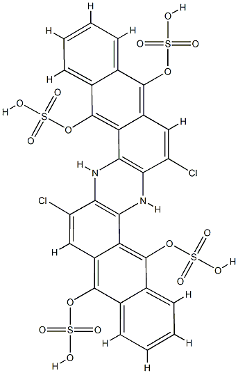 [7,16-dichloro-6,15-dihydroanthrazine-5,9,14,18-tetryl] tetrasulphate Struktur