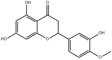 (2S)-5,7-Dihydroxy-2-(3-hydroxy-4-methoxyphenyl)-4-chromanone, 3',5,7-Trihydroxy-4-methoxyflavanone Struktur