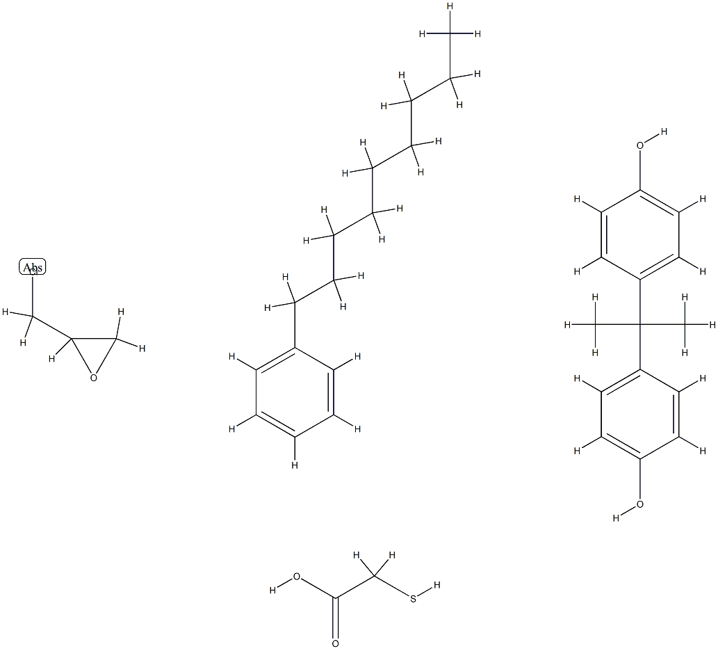 Acetic acid, mercapto-, polymer with (chloromethyl)oxirane and 4,4'-(1-methylethylidene)bis[phenol], nonylphenyl ester Struktur