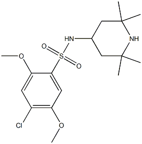 4-chloro-2,5-dimethoxy-N-(2,2,6,6-tetramethyl-4-piperidinyl)benzenesulfonamide Struktur