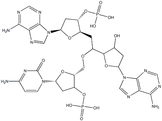 deoxyadenylyl-(3'-5')-deoxycytidylyl-(3'-5')-deoxyadenosine Struktur