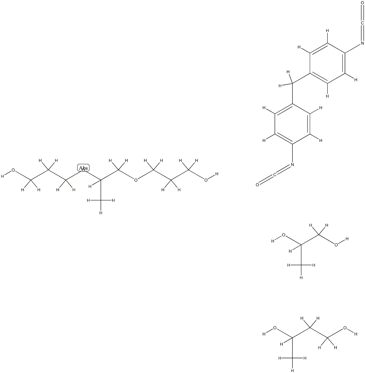 1,3-Butanediol, polymer with 1,1'-methylenebis[4-isocyanatobenzene], [(1-methyl-1,2-ethanediyl)bis(oxy)]bis[propanol] and 1,2-propanediol Struktur