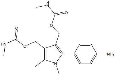 1H-Pyrrole-3,4-dimethanol, 2- (4-aminophenyl)-1,5-dimethyl-, bis(methy lcarbamate) (ester) Struktur