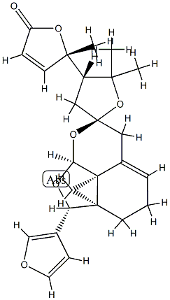 (S)-5-[(2'R,2'aS,2R,4S,8'aS)-2'-(3-Furyl)-4,4',5,6'-tetrahydro-5,5-dimethylspiro[furan-2(3H),7'(3'H)-[2H,8aH-2aβ,8bβ]methanofuro[4,3,2-ij][2]benzopyran]-4-yl]-5-methylfuran-2(5H)-one Struktur