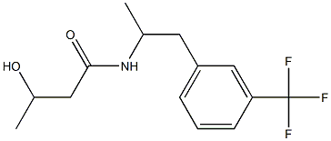 3-Hydroxy-N-(α-methyl-m-trifluoromethylphenethyl)butyramide Struktur