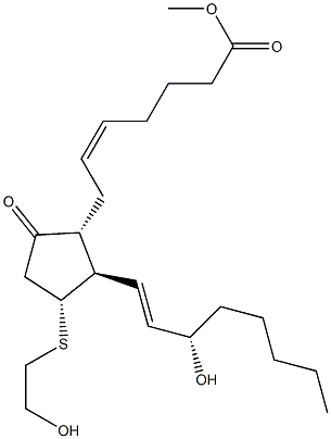 11-deoxy-11alpha-(2-hydroxyethylthio)-prostaglandin E2 methyl ester Struktur