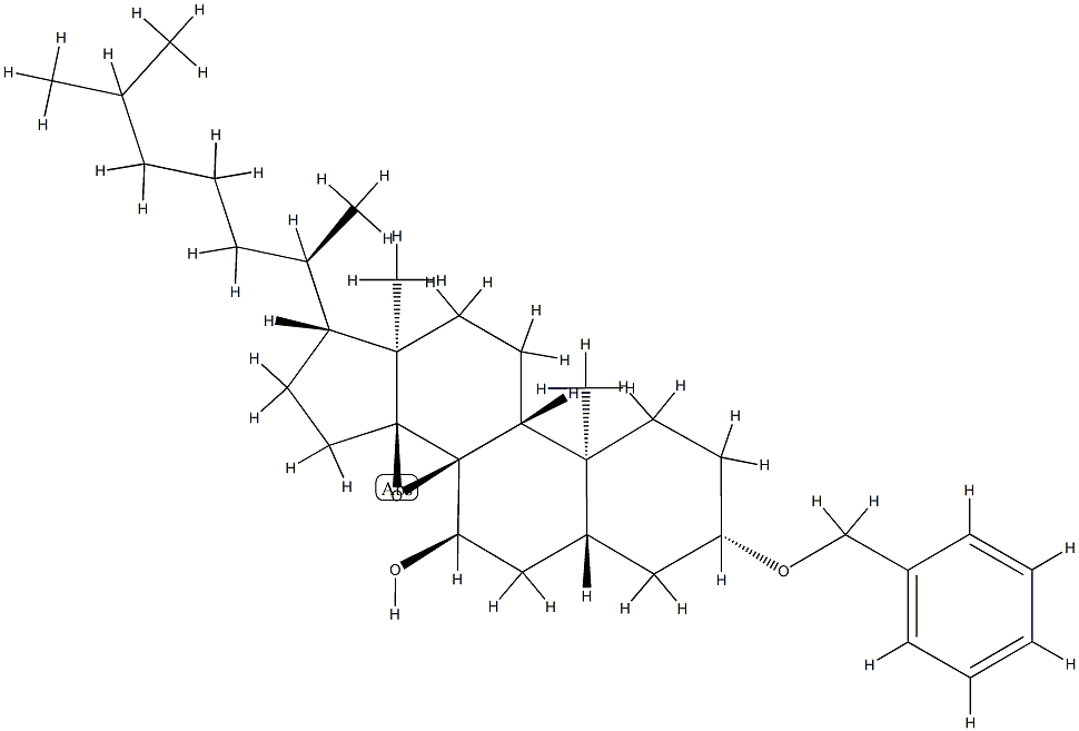 Cholestan-7-ol, 8,14-epoxy-3-(phenylmethoxy)-, (3beta,5alpha,7alpha,8a lpha)- Struktur