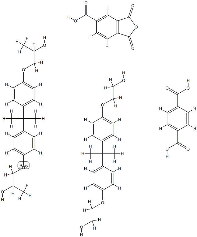 1,4-Benzenedicarboxylic acid, polymer with 1,3-dihydro-1,3-dioxo-5-isobenzofurancarboxylic acid, 2,2'-[(1-methylethylidene)bis(4,1-phenyleneoxy)]bis[ethanol] and 1,1'-[(1-methylethylidene)bis(4,1-phenyleneoxy)]bis[2-propanol] Struktur